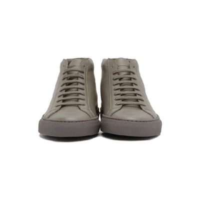 Shop Common Projects Grey Achilles Mid Sneakers In 3876 Md.gry