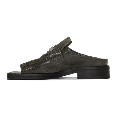 Shop Martine Rose Grey Open Toe Loafers