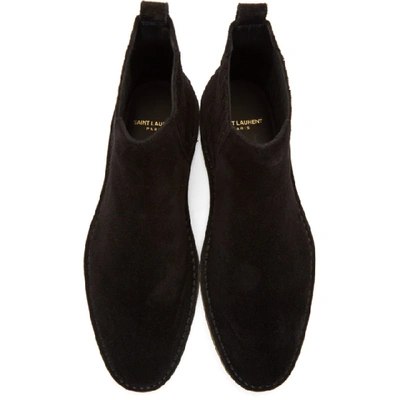 Shop Saint Laurent Black Suede Nino Chelsea Boots In 1000 Black