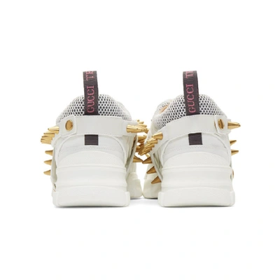 Shop Gucci White Removable Studs Flashtrek Sneakers
