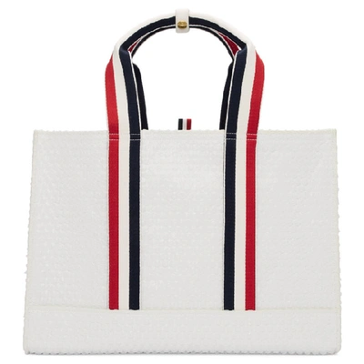 Shop Thom Browne White Bubble Wrap East-west Tote In White 100
