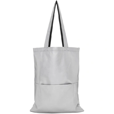 Shop Rick Owens Silver Leather Tote In 180 Silver