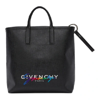 Shop Givenchy Black Rainbow Signature Tote In 001 Black