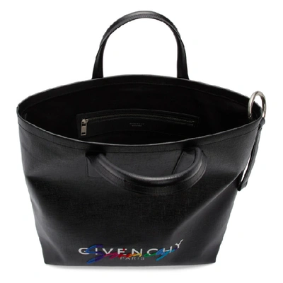 Shop Givenchy Black Rainbow Signature Tote In 001 Black