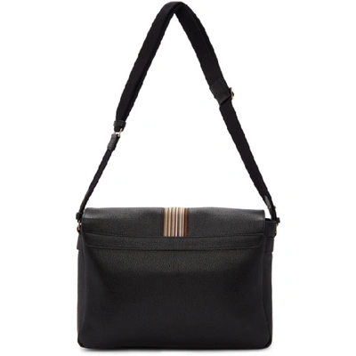 Shop Paul Smith Black Multi Stripe Messenger Bag In 79 Black