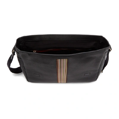 Shop Paul Smith Black Multi Stripe Messenger Bag In 79 Black