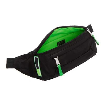 Prada Technical Fabric Belt Bag In Black Green | ModeSens