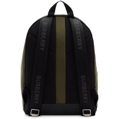 Shop Burberry Green Canvas Jett Backpack