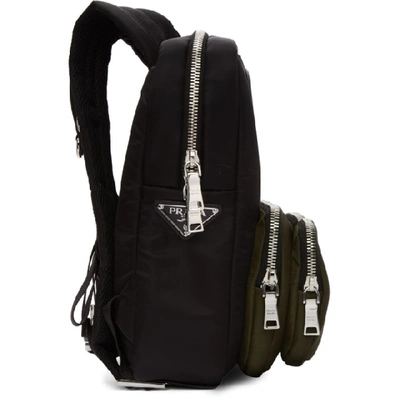 Shop Prada Black Universal Studios Edition Frankenstein Logo Backpack