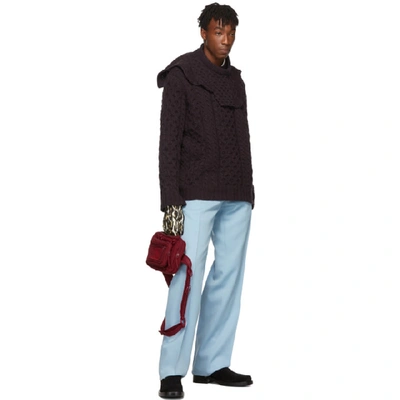 Shop Raf Simons Burgundy Eastpak Edition Loop Waistbag Pouch In A84 Burgu