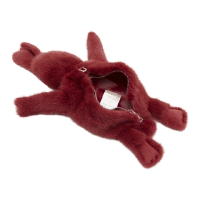 Shop Rick Owens Red Hun Fat Bunny Pouch In 133 Red