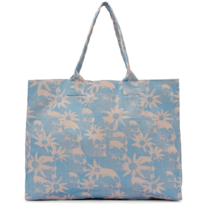 Shop Double Rainbouu Blue And Pink Paradise City Beach Tote In 19221 Blue