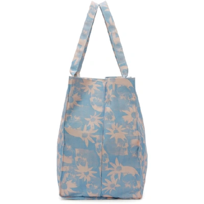 Shop Double Rainbouu Blue And Pink Paradise City Beach Tote In 19221 Blue