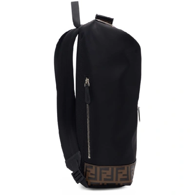 Shop Fendi Black Forever  Rolled Clip Backpack In F147m.blk