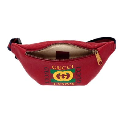 Shop Gucci Red Vintage Logo Pouch In 6463 Red