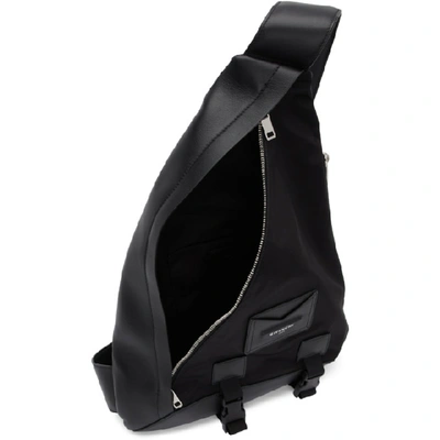 Shop Givenchy Black One Shoulder Envelope Backpack In 001-black