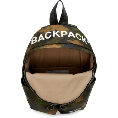 Shop Off-white Green Quote Allover Backpack In 9901 Alover