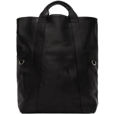 Shop Ann Demeulemeester Black Leather Tote In Andras Blck