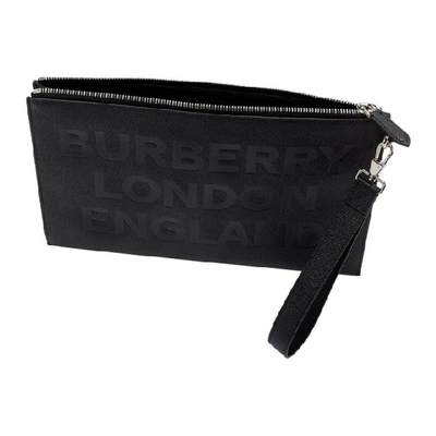 Shop Burberry Black Embossed Edin Pouch