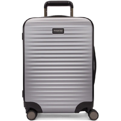 Shop Ermenegildo Zegna Silver Leggerissimo Cabin Suitcase In Arg Silver