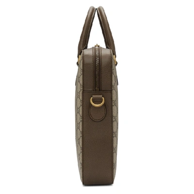 Shop Gucci Brown Ophidia Gg Briefcase In 8340 Beige