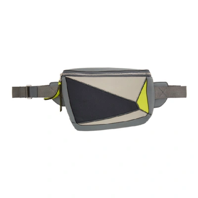 Shop Loewe Grey And Yellow Puzzle Sling Bag In 1145grey/ye