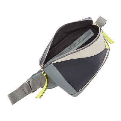 Shop Loewe Grey And Yellow Puzzle Sling Bag In 1145grey/ye