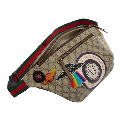 Shop Gucci Beige Gg Supreme Courier Belt Bag In 8967 Beige