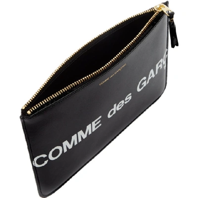 Shop Comme Des Garçons Comme Des Garcons Wallets Black Huge Logo Zip Pouch