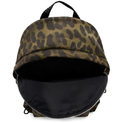 Shop Burberry Green Leopard Jett Backpack In Khaki Green