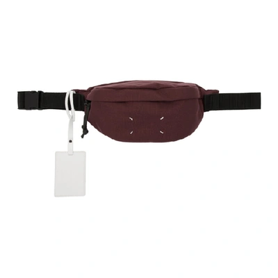 Shop Maison Margiela Burgundy Canvas Fanny Pack In T5088 Wine