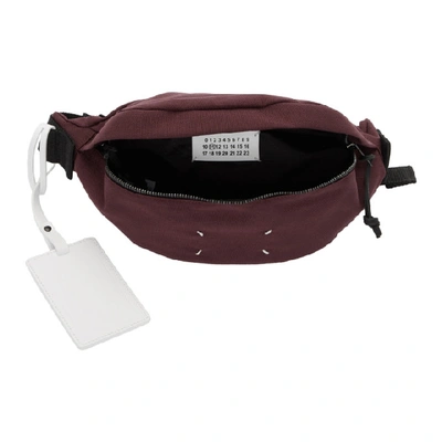 Shop Maison Margiela Burgundy Canvas Fanny Pack In T5088 Wine