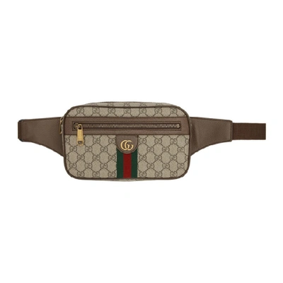 Shop Gucci Beige Ophidia Gg Belt Bag In 8747 Beige