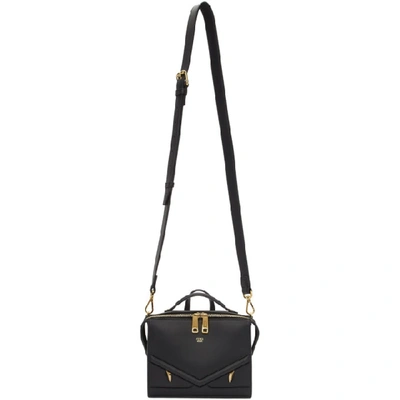 Shop Fendi Black Bag Bugs Messenger Bag In F0kur.blk