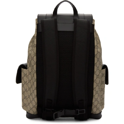 Shop Gucci Beige And Black Soft Gg Supreme Backpack In 9772 Beige