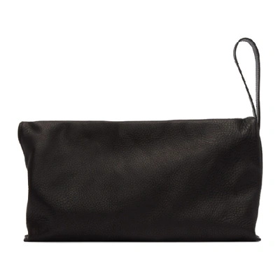Shop Ann Demeulemeester Black Andras Leather Clutch In Andras Blck