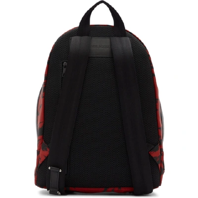 Shop Neil Barrett Black And Red Chaotic Print Backpack In 1076 Blkred