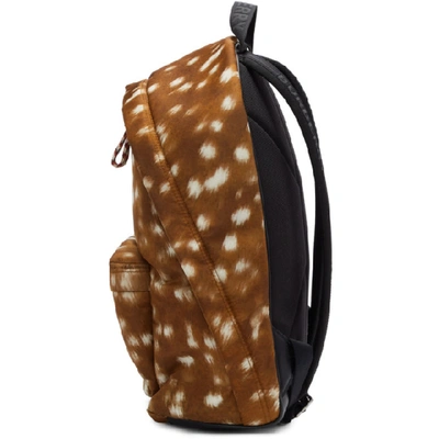 Shop Burberry Brown Deer Print Jett Backpack In Tan/white