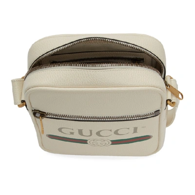Shop Gucci White Print Messenger Bag In 8820 White