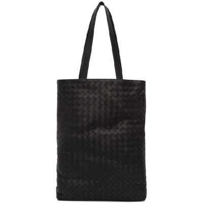 Shop Bottega Veneta Black Large Intrecciato Tote In 1229black