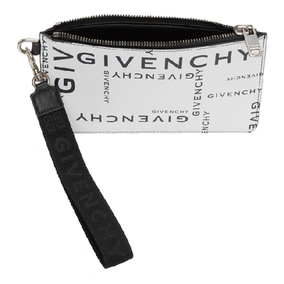 Shop Givenchy Black And White Mini Logotype Pouch In 004-blkwht