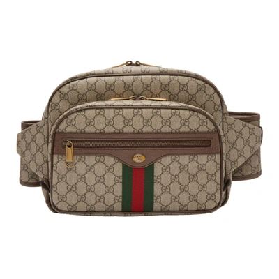 Gucci Beige/Brown GG Canvas and Leather Ophidia Belt Bag Gucci