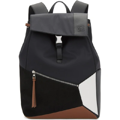 Shop Loewe Black Puzzle Backpack In 1329black/t