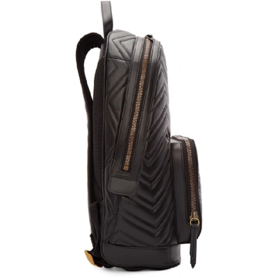 Shop Gucci Black Quilted Gg Marmont Backpack In 1000 Black