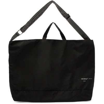 Shop Off-white Black Unfinished Arrows Tote In 1091 Blksil