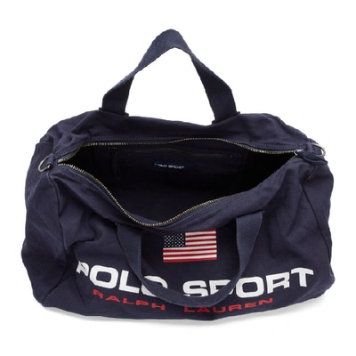 Shop Polo Ralph Lauren Navy Canvas Polo Sport Duffle Bag