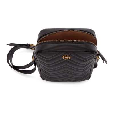 Shop Gucci Black Gg Marmont Messenger Bag In 1000 Black