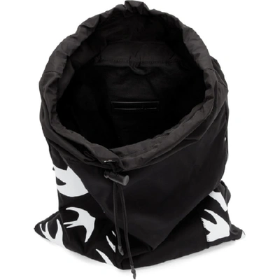 Shop Mcq By Alexander Mcqueen Black Swallow Drawstring Backpack