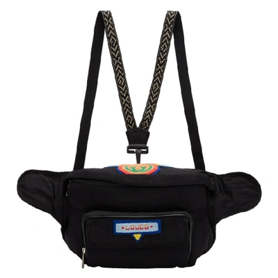 Shop Gucci Black 80's Patch Belt Bag In 8563 Black