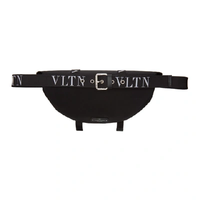 Shop Valentino Black  Garavani Vltn Belt Bag In 0no Black W